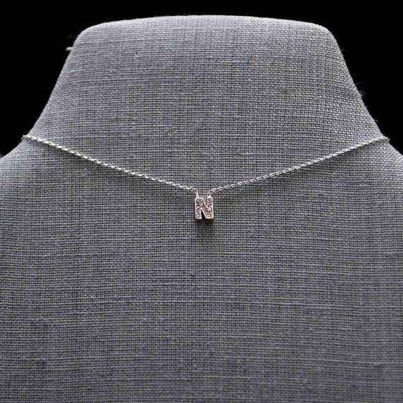 mini Initial crystal pendant necklace Clavicle Necklace - Picture 12 of 17
